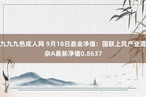 九九九色成人网 9月18日基金净值：国联上风产业混杂A最新净值0.8637
