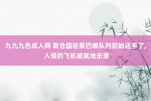 九九九色成人网 聚合国驻黎巴嫩队列初始还手了， 入侵的飞机被就地击落