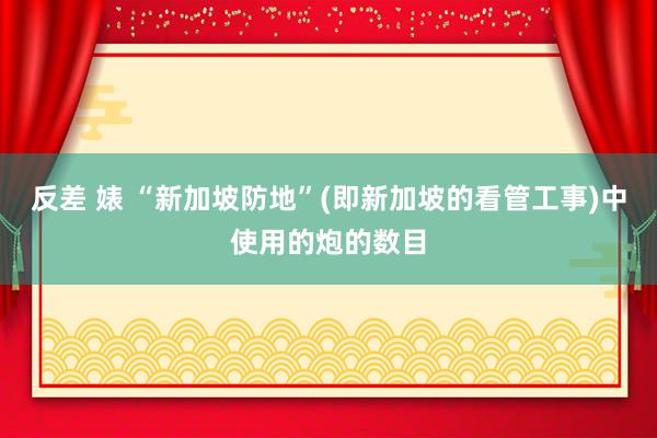 反差 婊 “新加坡防地”(即新加坡的看管工事)中使用的炮的数目