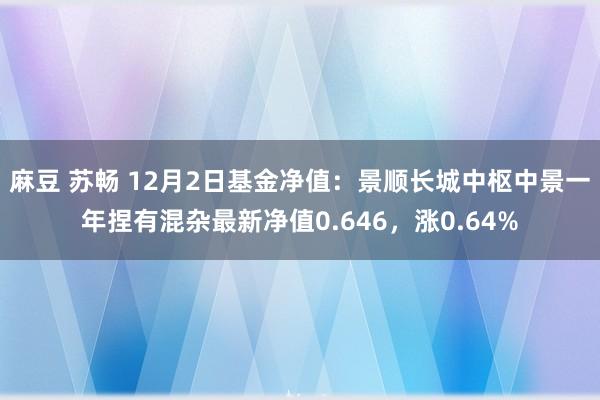 麻豆 苏畅 12月2日基金净值：景顺长城中枢中景一年捏有混杂最新净值0.646，涨0.64%