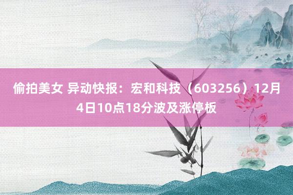 偷拍美女 异动快报：宏和科技（603256）12月4日10点18分波及涨停板