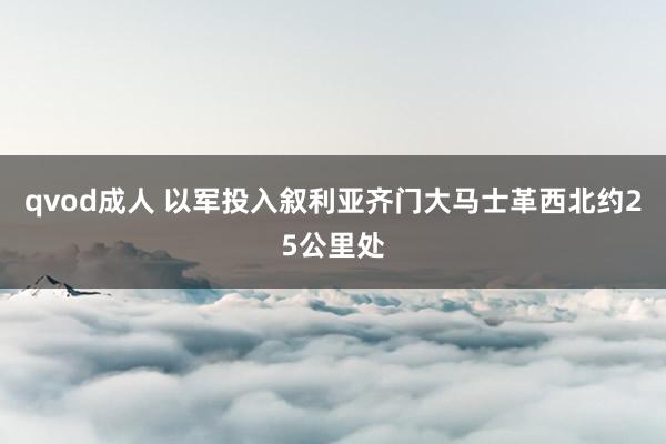 qvod成人 以军投入叙利亚齐门大马士革西北约25公里处