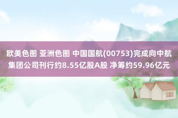 欧美色图 亚洲色图 中国国航(00753)完成向中航集团公司刊行约8.55亿股A股 净筹约59.96亿元