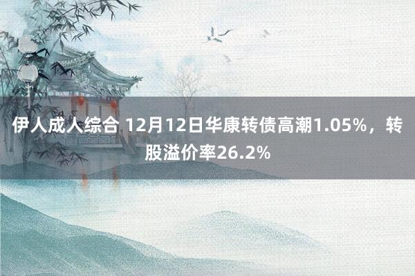 伊人成人综合 12月12日华康转债高潮1.05%，转股溢价率26.2%