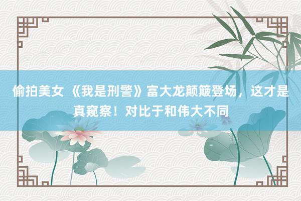 偷拍美女 《我是刑警》富大龙颠簸登场，这才是真窥察！对比于和伟大不同