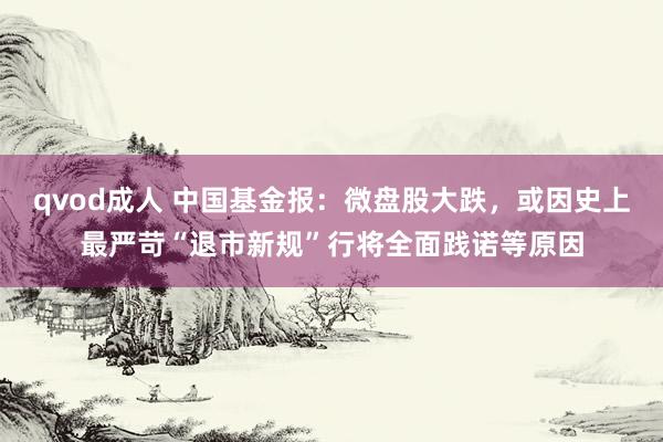 qvod成人 中国基金报：微盘股大跌，或因史上最严苛“退市新规”行将全面践诺等原因