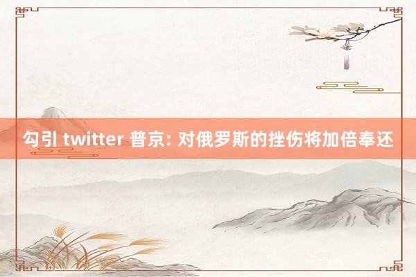 勾引 twitter 普京: 对俄罗斯的挫伤将加倍奉还