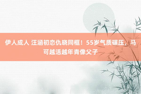 伊人成人 汪涵初恋仇晓同框！55岁气质碾压，马可越活越年青像父子