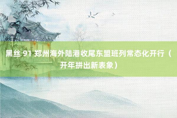 黑丝 91 郑州海外陆港收尾东盟班列常态化开行（开年拼出新表象）