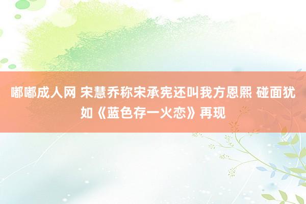 嘟嘟成人网 宋慧乔称宋承宪还叫我方恩熙 碰面犹如《蓝色存一火恋》再现