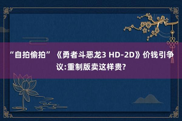 “自拍偷拍” 《勇者斗恶龙3 HD-2D》价钱引争议:重制版卖这样贵?