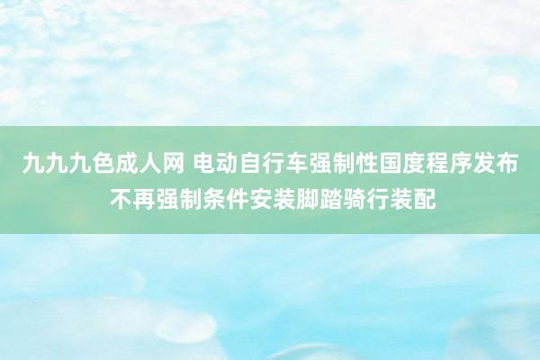 九九九色成人网 电动自行车强制性国度程序发布 不再强制条件安装脚踏骑行装配