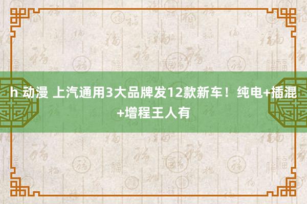 h 动漫 上汽通用3大品牌发12款新车！纯电+插混+增程王人有