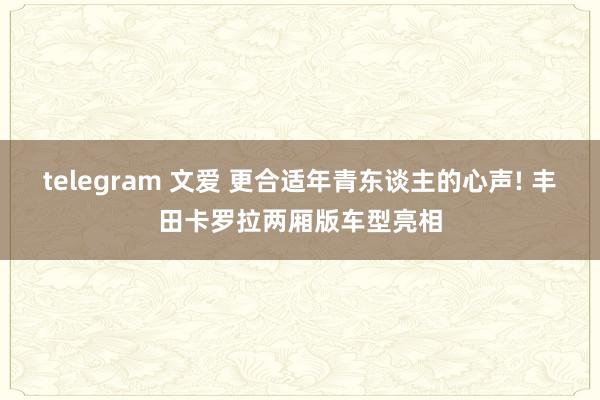 telegram 文爱 更合适年青东谈主的心声! 丰田卡罗拉两厢版车型亮相