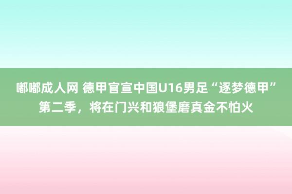 嘟嘟成人网 德甲官宣中国U16男足“逐梦德甲”第二季，将在门兴和狼堡磨真金不怕火