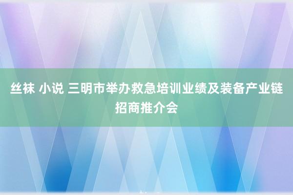丝袜 小说 三明市举办救急培训业绩及装备产业链招商推介会
