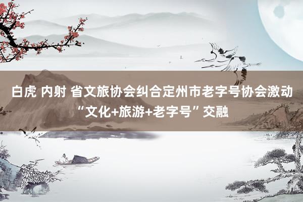 白虎 内射 省文旅协会纠合定州市老字号协会激动“文化+旅游+老字号”交融