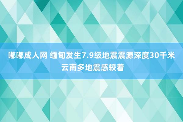 嘟嘟成人网 缅甸发生7.9级地震震源深度30千米 云南多地震感较着