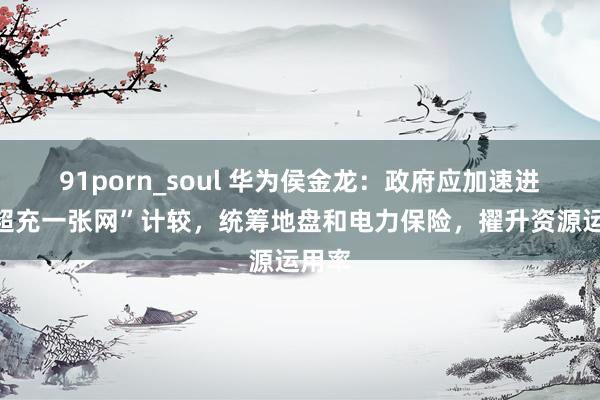91porn_soul 华为侯金龙：政府应加速进行“超充一张网”计较，统筹地盘和电力保险，擢升资源运用率