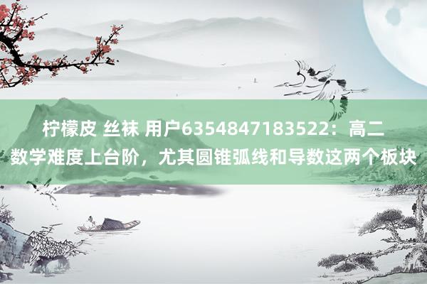 柠檬皮 丝袜 用户6354847183522：高二数学难度上台阶，尤其圆锥弧线和导数这两个板块