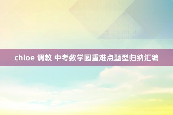 chloe 调教 中考数学圆重难点题型归纳汇编