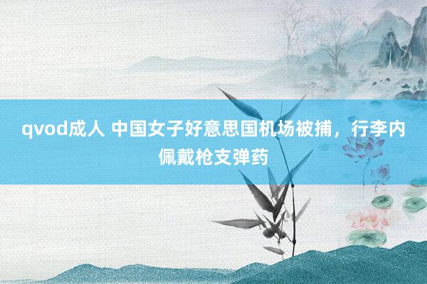 qvod成人 中国女子好意思国机场被捕，行李内佩戴枪支弹药