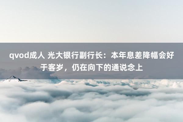 qvod成人 光大银行副行长：本年息差降幅会好于客岁，仍在向下的通说念上