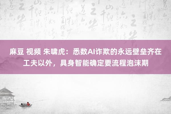 麻豆 视频 朱啸虎：悉数AI诈欺的永远壁垒齐在工夫以外，具身智能确定要流程泡沫期