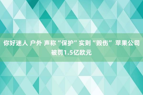你好迷人 户外 声称“保护”实则“毁伤” 苹果公司被罚1.5亿欧元