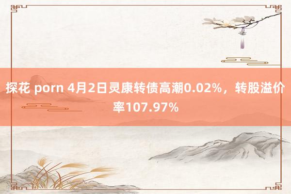 探花 porn 4月2日灵康转债高潮0.02%，转股溢价率107.97%