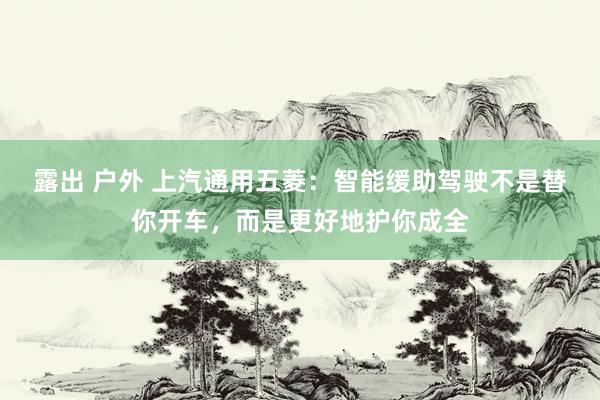 露出 户外 上汽通用五菱：智能缓助驾驶不是替你开车，而是更好地护你成全