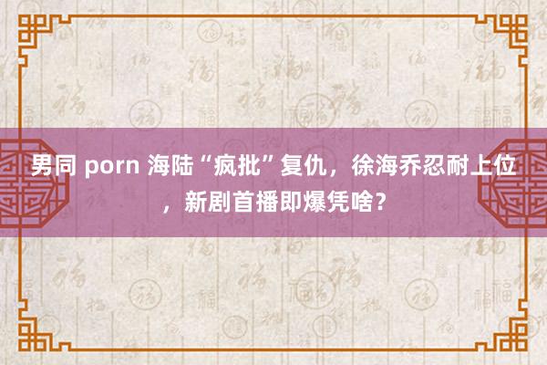 男同 porn 海陆“疯批”复仇，徐海乔忍耐上位，新剧首播即爆凭啥？