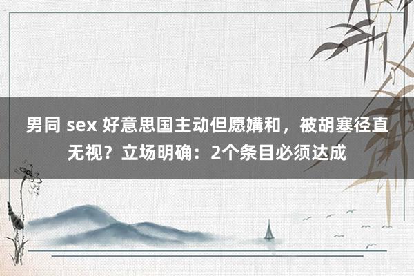 男同 sex 好意思国主动但愿媾和，被胡塞径直无视？立场明确：2个条目必须达成
