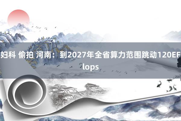 妇科 偷拍 河南：到2027年全省算力范围跳动120EFlops