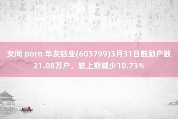 女同 porn 华友钴业(603799)3月31日鼓励户数21.08万户，较上期减少10.73%