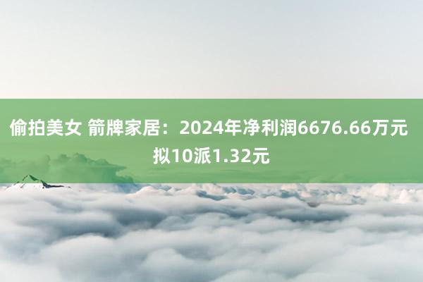 偷拍美女 箭牌家居：2024年净利润6676.66万元 拟10派1.32元