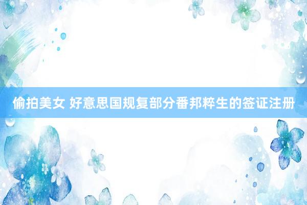 偷拍美女 好意思国规复部分番邦粹生的签证注册