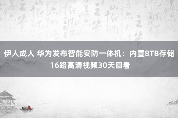 伊人成人 华为发布智能安防一体机：内置8TB存储 16路高清视频30天回看