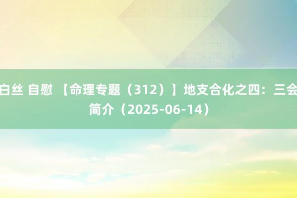 白丝 自慰 【命理专题（312）】地支合化之四：三会简介（2025-06-14）
